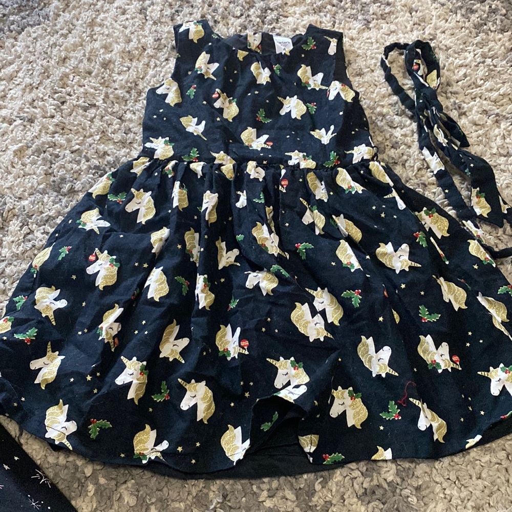 Carter's 4 unicorn Christmas dress